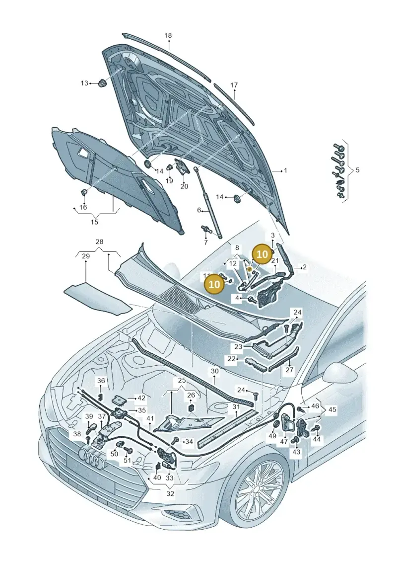 8V0823739 — Audi RS7 Sportback (2019-) diagram 435823000, position 10