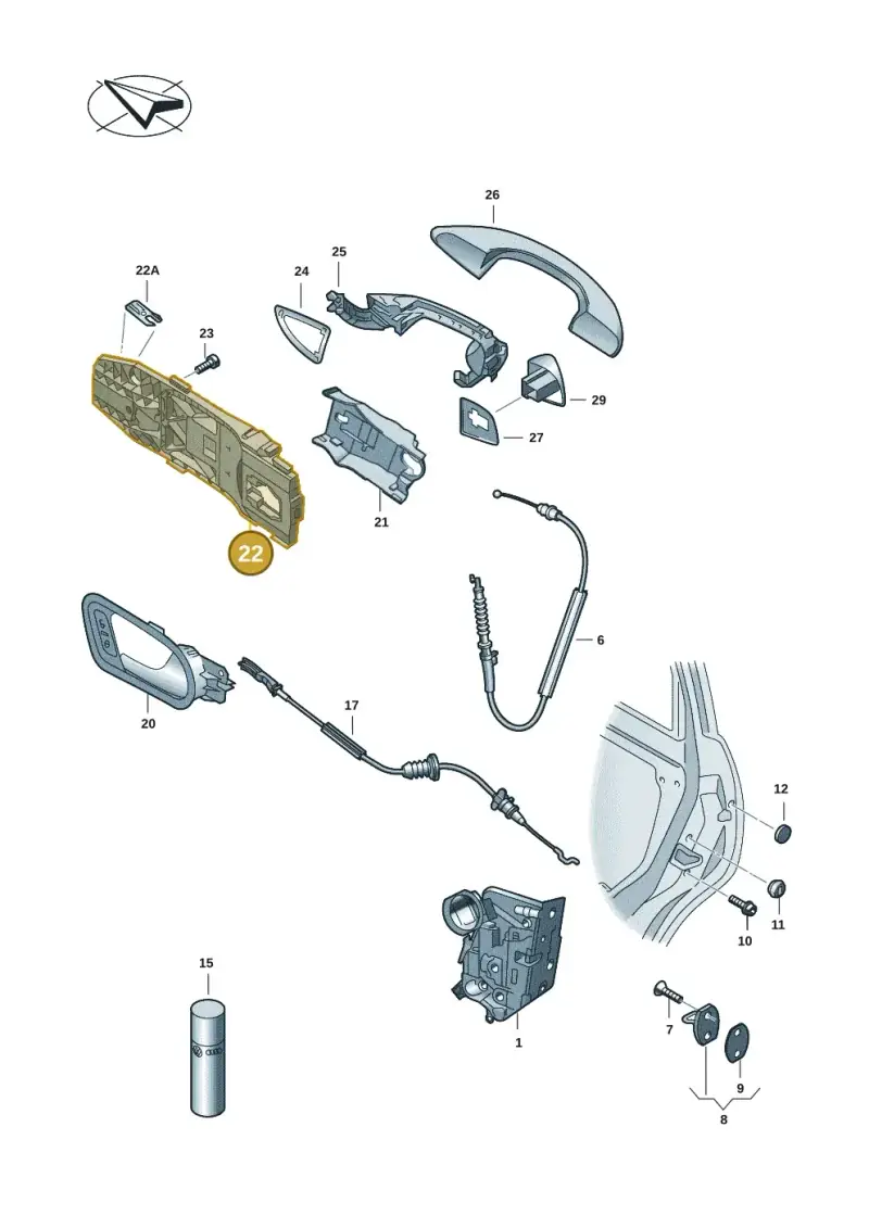 8V0839885 — Skoda Octavia (2019-2022) diagram 585839001, position 22