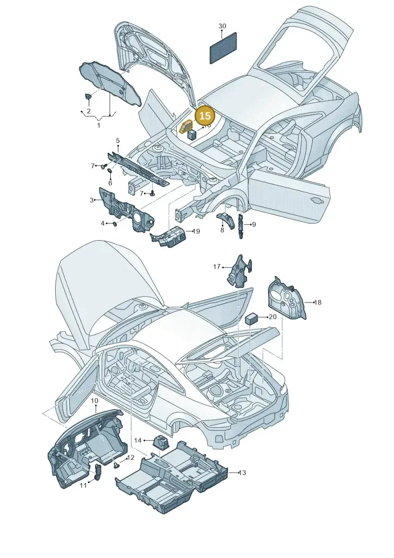 8V0863501 — Audi TTS (2014-2023) diagram 850863200, position 15