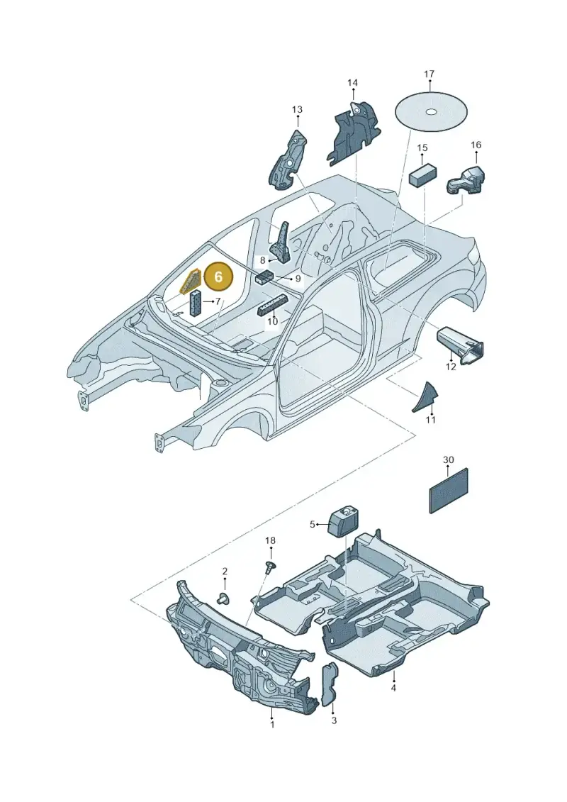 8V0863501 — Audi RS3 Limousine (2017-2020) diagram 890863200, position 6