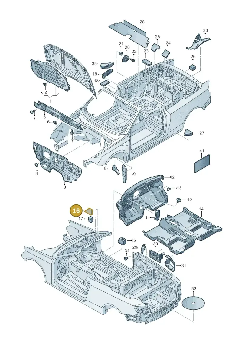 8V0863501 — Audi A3 Cabriolet (2016-2020) diagram 891863200, position 16