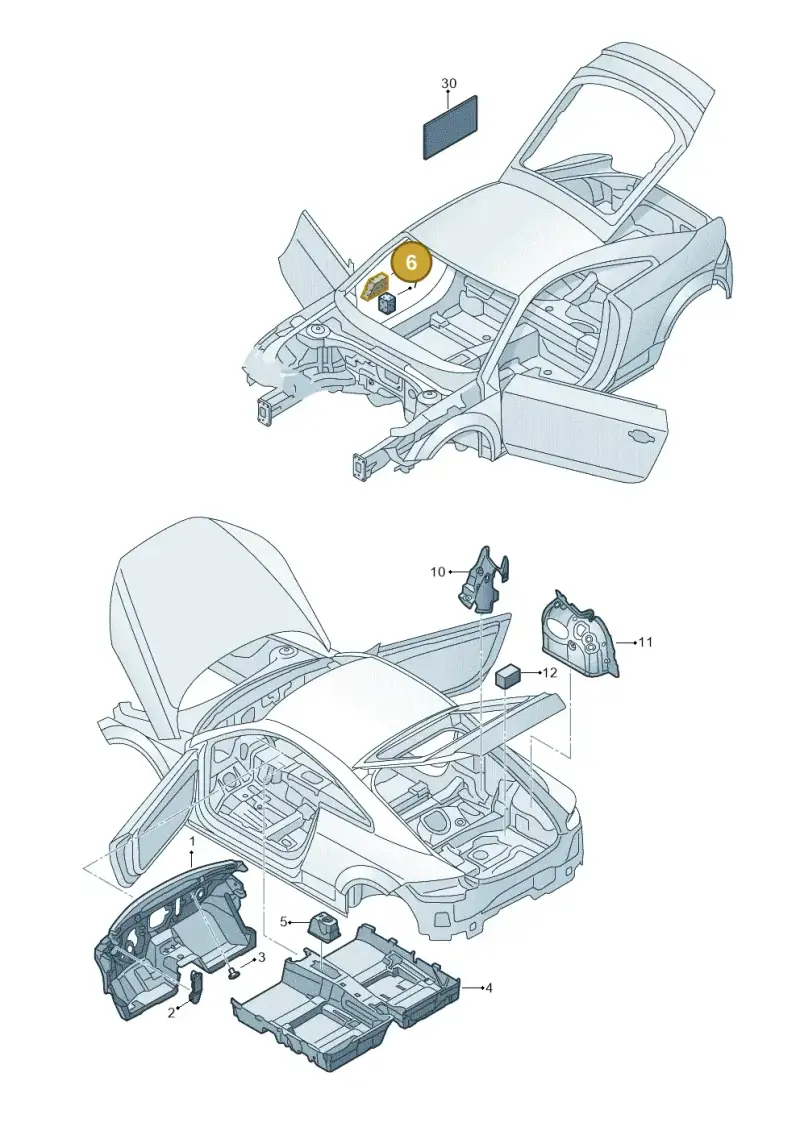 8V0863501 — Audi TT RS (2016-2023) diagram 898863200, position 6