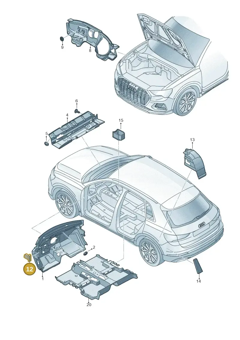 8V0863501 — Audi RS Q3 Sportback (2019-2024) diagram 597863200, position 12