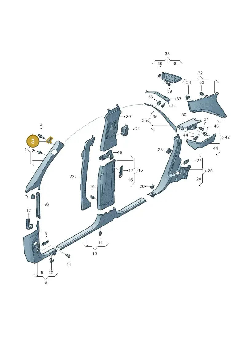 8V0867276A — Audi RS Q8 (2019-2025) diagram 429867065, position 3