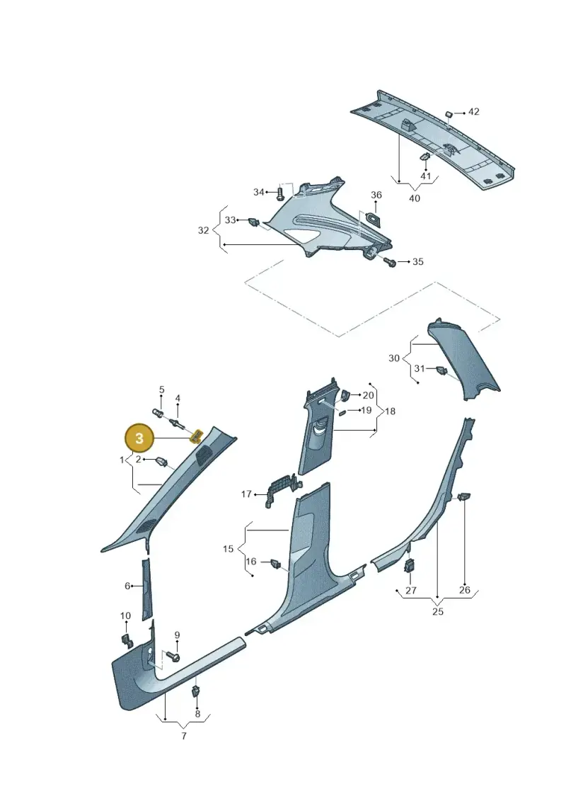 8V0867276A — Audi RS4 Avant (2017-2025) diagram 438867650, position 3