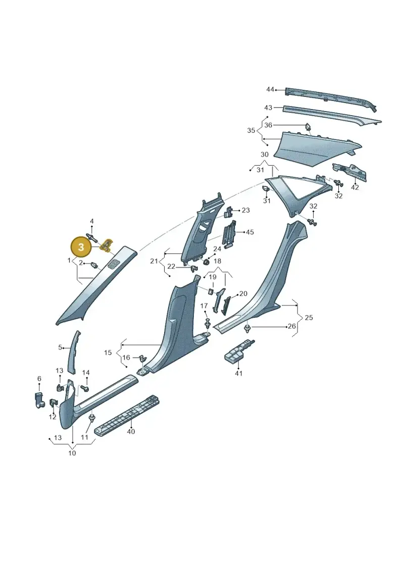 8V0867276A — Audi A8 (2017-2025) diagram 838867650, position 3