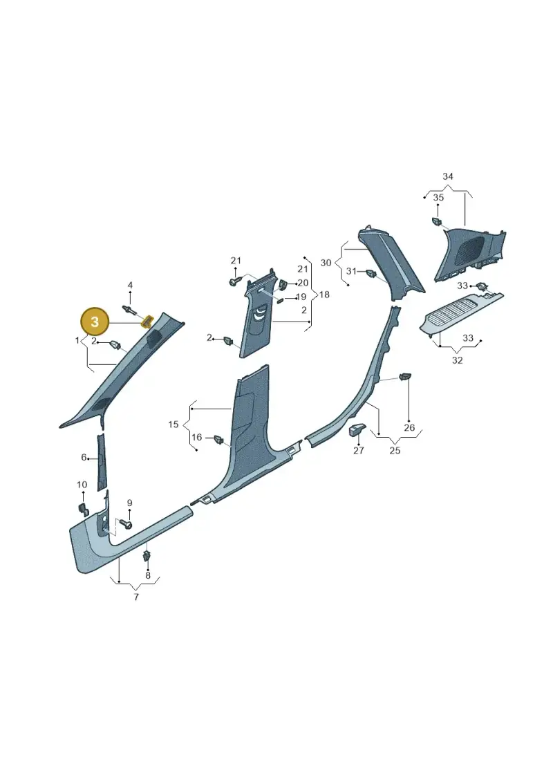 8V0867276A — Audi Q5 (2016-2025) diagram 896867650, position 3