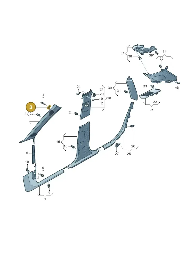 8V0867276A — Audi Q5 (2016-2025) diagram 896867670, position 3