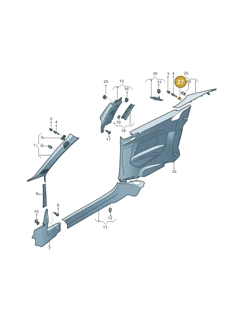 8V0867276A — Audi RS5 Sportback (2017-2025) diagram 897867650, position 3+27