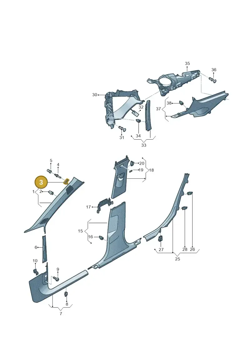 8V0867276A — Audi RS5 Sportback (2017-2025) diagram 897867660, position 3