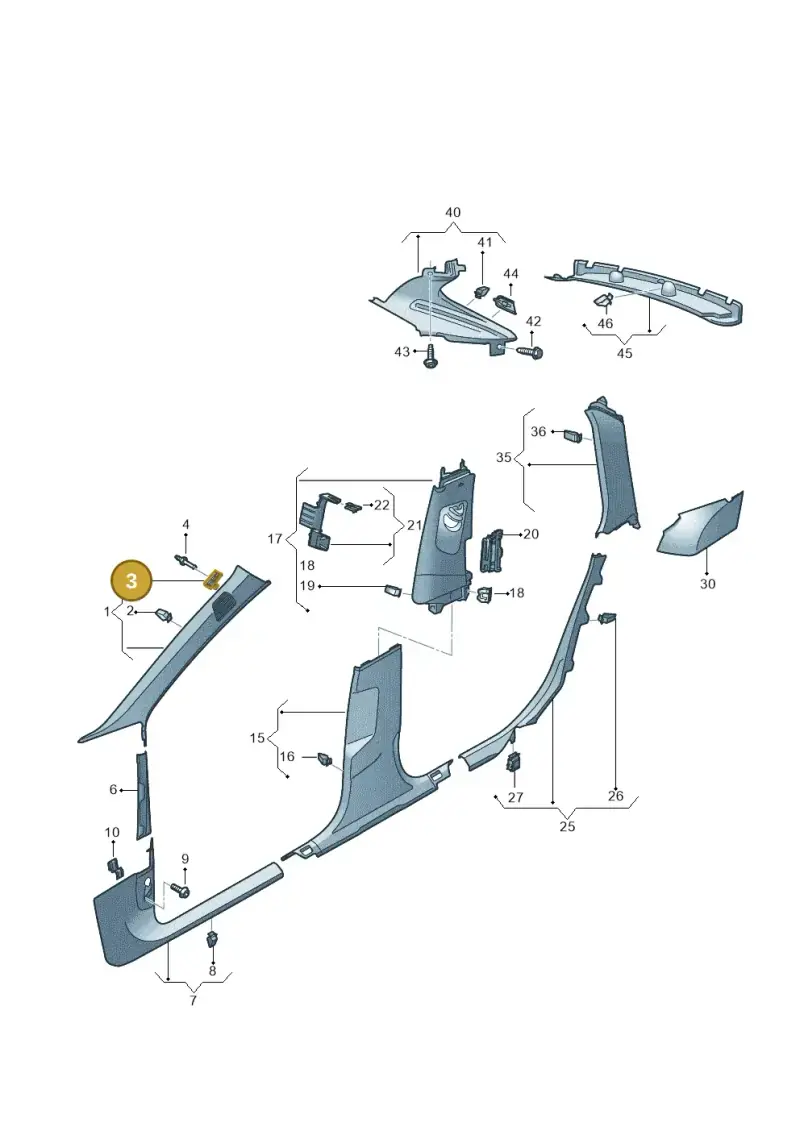8V0867276A — Audi RS6 Avant (2019-2025) diagram 537867650, position 3