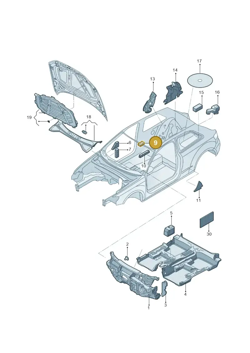 8V0867640 — Audi A3 Limousine 2.0 (2017-2021) diagram 820863020, position 9