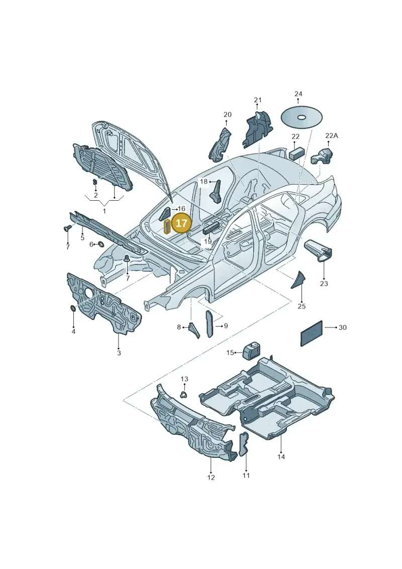 8V0867640 — Audi A3 Limousine 2.0 (2015-2016) diagram 886863200, position 17