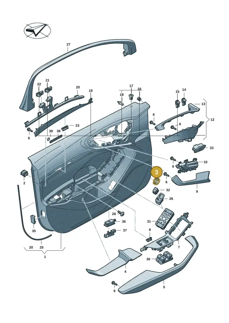 8V0868243B — Audi A5 Limousine (2024-2025) diagram 8wh867000, position 3