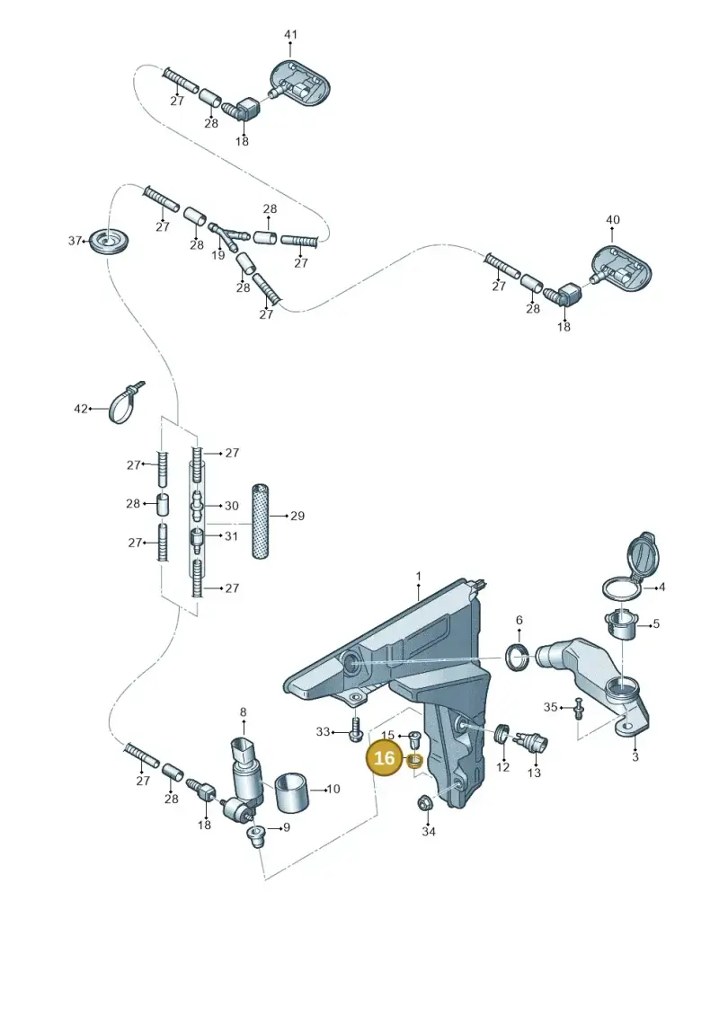 8V0955465 — Audi RS6 Avant (2019-) diagram 435955100, position 16