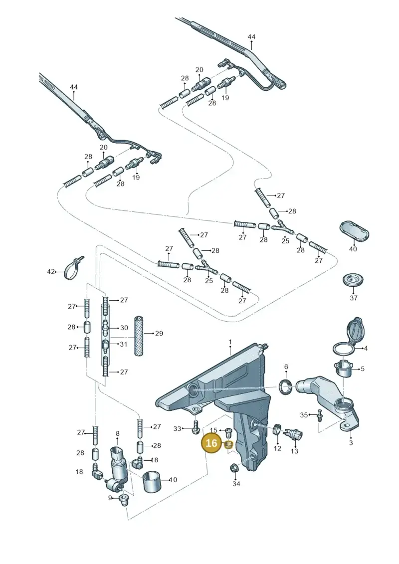 8V0955465 — Audi A6 2.0 (2018-) diagram 435955150, position 16