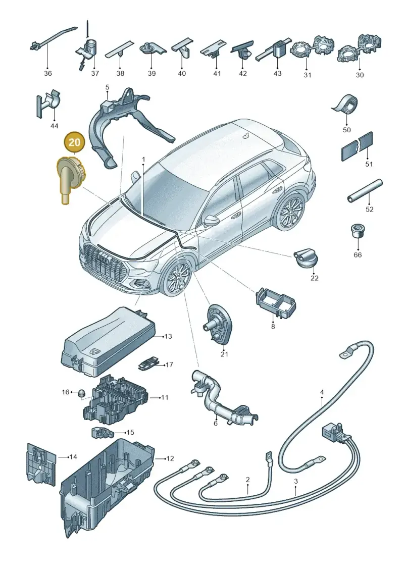 8V0971872 — Audi Q4 Sportback (2021-2022) diagram 89a971850, position 20