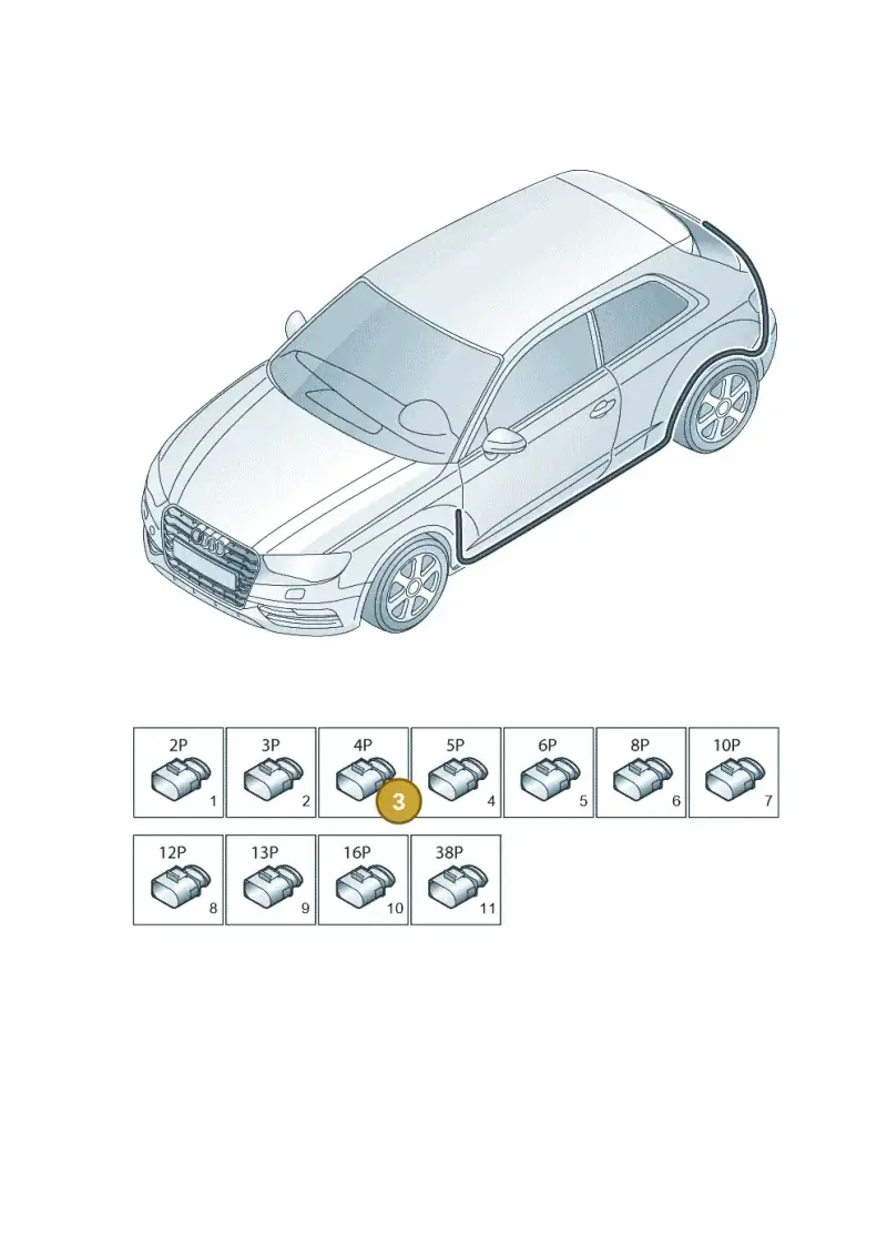 8V0972704 — Audi A3 Sportback (2012-2016) diagram 745971820, position 3