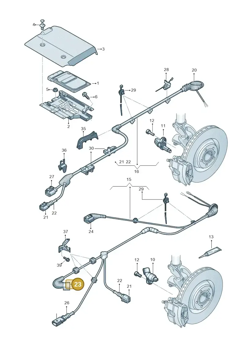8V0973202 — Audi RS3 Sportback (2015-2016) diagram 858927000, position 23