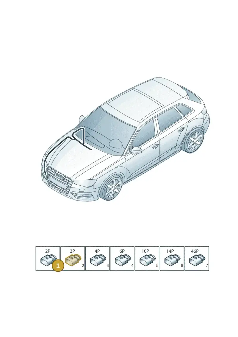 8V0973202 — Audi RS3 Sportback (2015-2016) diagram 858971880, position 1