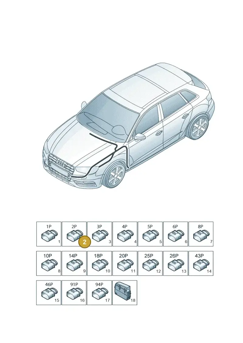 8V0973202 — Audi RS3 Sportback (2015-2016) diagram 858971890, position 2