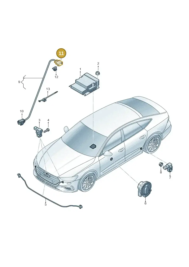 8V0973803 — Audi RS7 Sportback (2019-2025) diagram 435959300, position 11