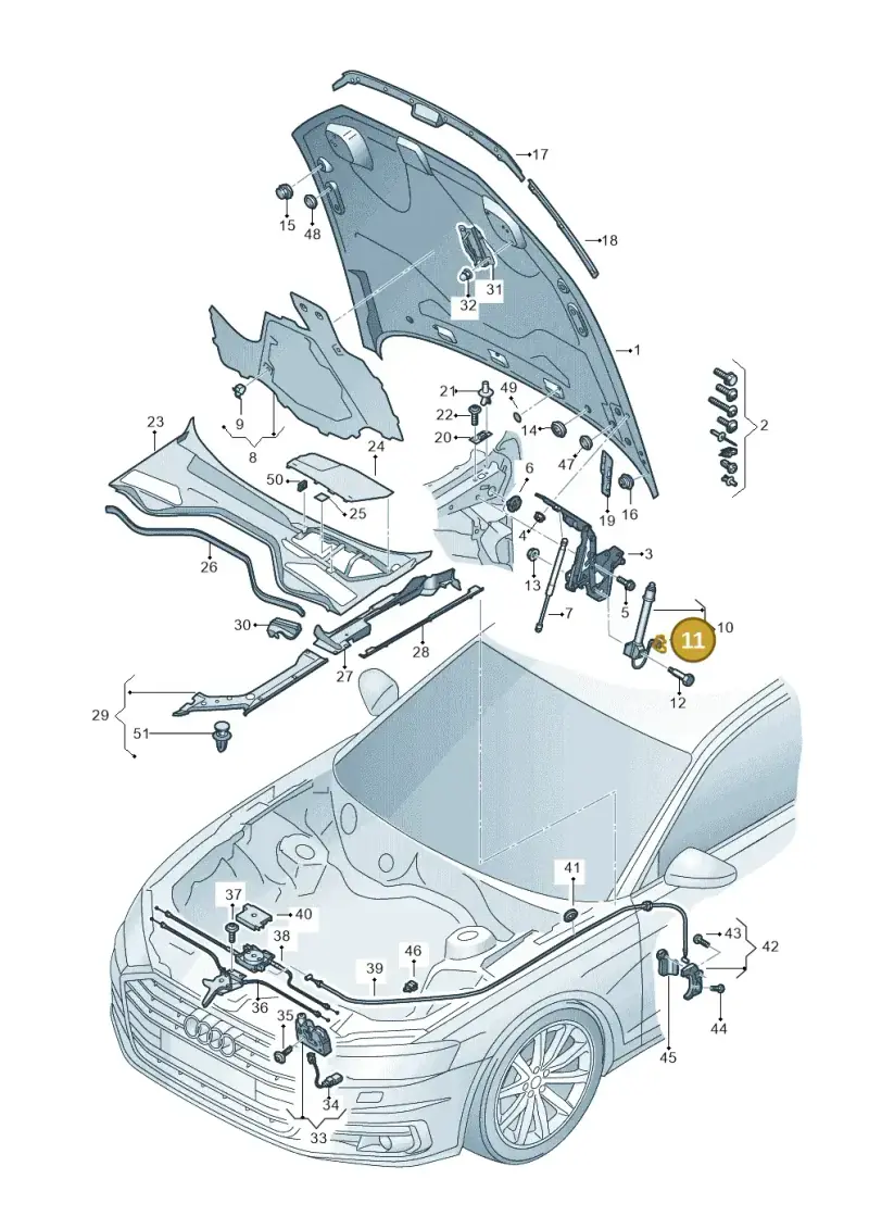 8V0973803 — Audi A8 (2017-2025) diagram 838823000, position 11