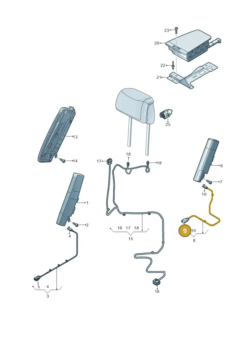 8V0973803 — Audi A8 (2017-2025) diagram 838880020, position 9