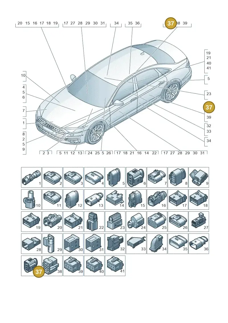 8V0973803 — Audi A8 (2017-2025) diagram 838971820, position 37
