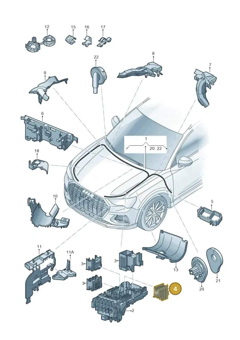 8V0974168 — Audi RSQ3 Sportback (2019-2024) diagram 597971860, position 4