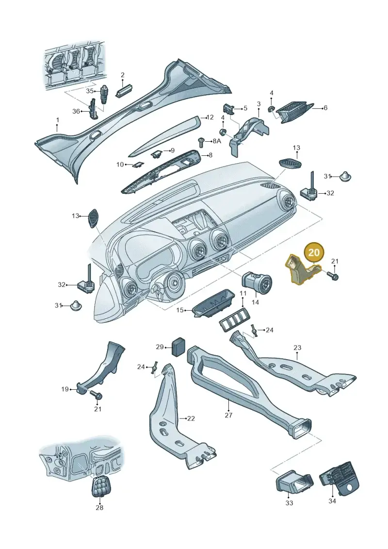 8V1819152 — Audi RS3 Limousine (2017-2020) diagram 745819300, position 20