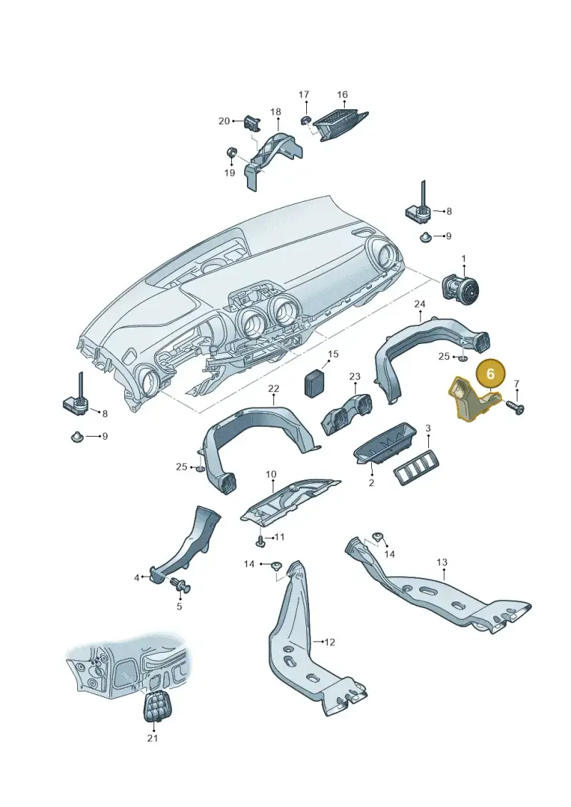 8V1819152 — Audi Q2 2.0 TDI (2016-2018) diagram 803819300, position 6