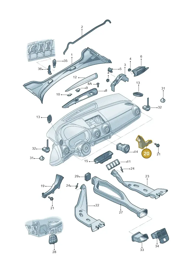 8V1819152 — Audi A3 Limousine 2.0 (2017-2021) diagram 820819030, position 20