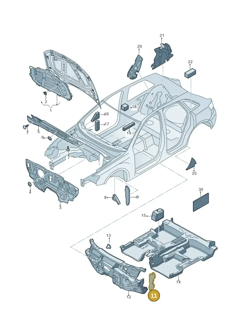 8V1863211 — Audi RS3 Sportback (2015-2016) diagram 858863200, position 11