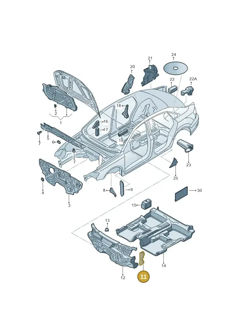 8V1863211 — Audi A3 Limousine 2.0 (2015-2016) diagram 886863200, position 11