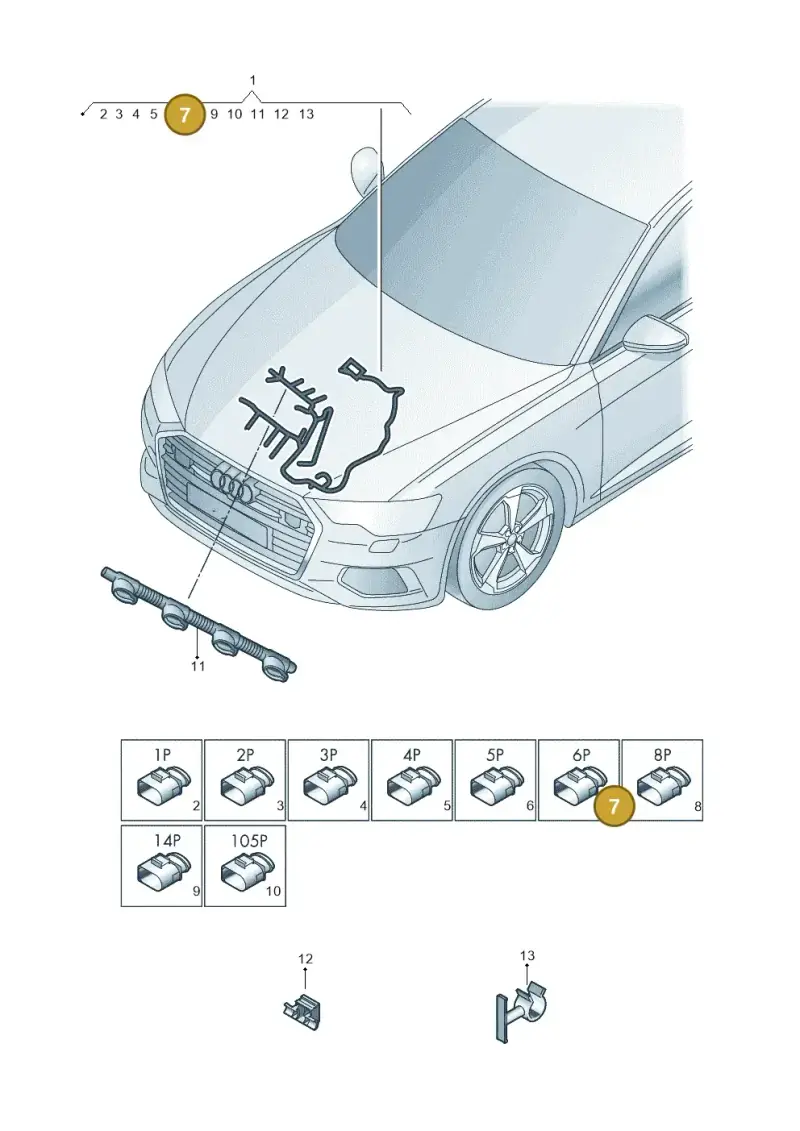 8V1973713 — Audi A6 2.0 (2018-) diagram 430971110, position 7