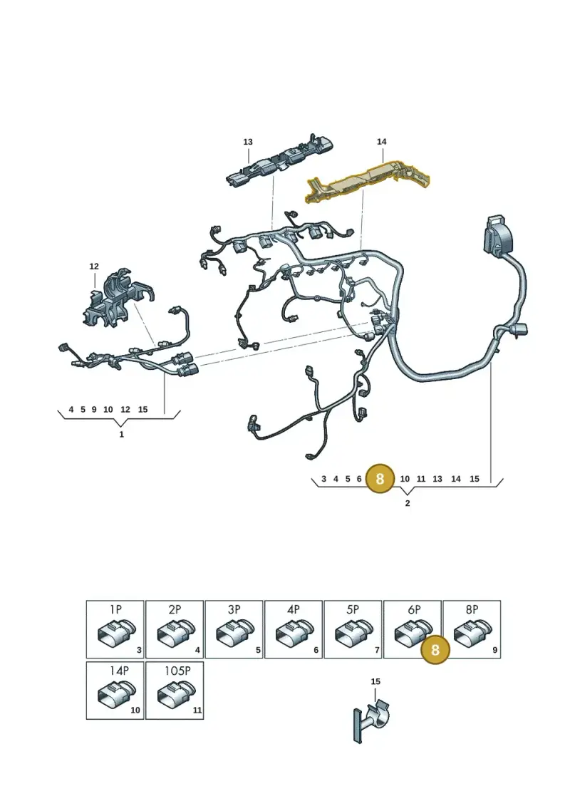 8V1973713 — Audi A3 Sportback (2019-2021) diagram 596971266, position 8