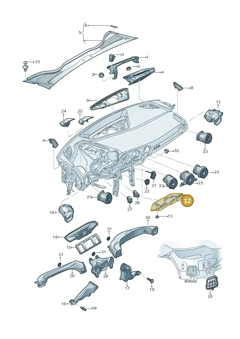 8V2819593A — Audi TT RS (2016-2023) diagram 850819300, position 12