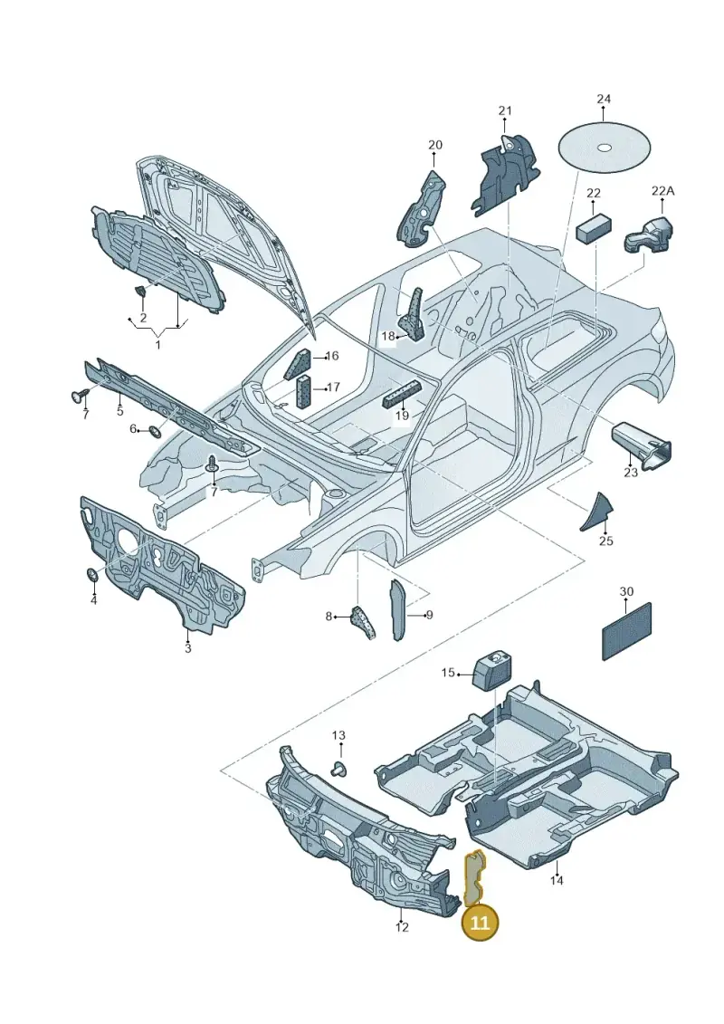 8V2863211 — Audi A3 Sportback (2012-2016) diagram 745863200, position 11