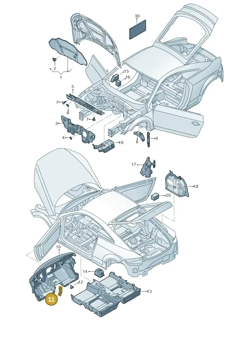 8V2863211 — Audi TTS (2014-2023) diagram 850863200, position 11