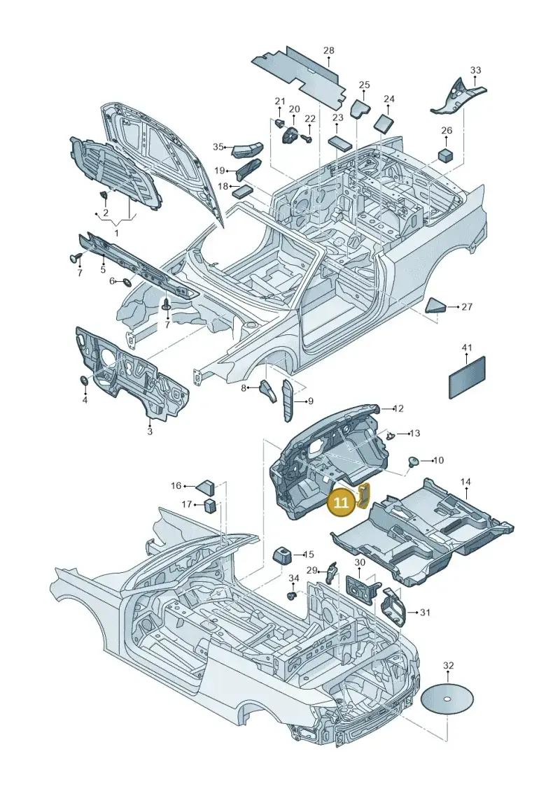 8V2863211 — Audi A3 Cabriolet (2016-2020) diagram 891863200, position 11