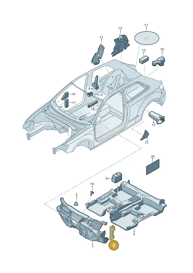 8V2863211 — Audi RS3 Limousine (2017-2020) diagram 890863200, position 3