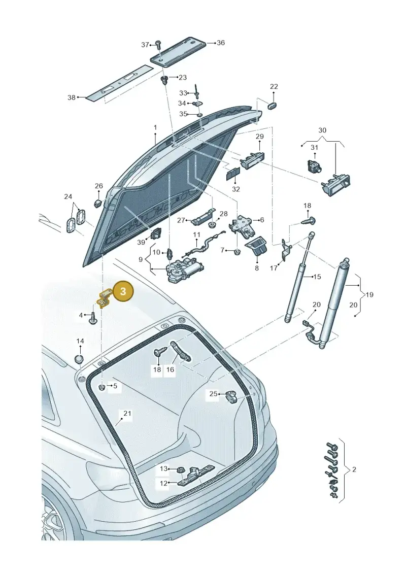 8V3827299B — Audi RSQ3 Sportback (2019-2024) diagram 597827000, position 3