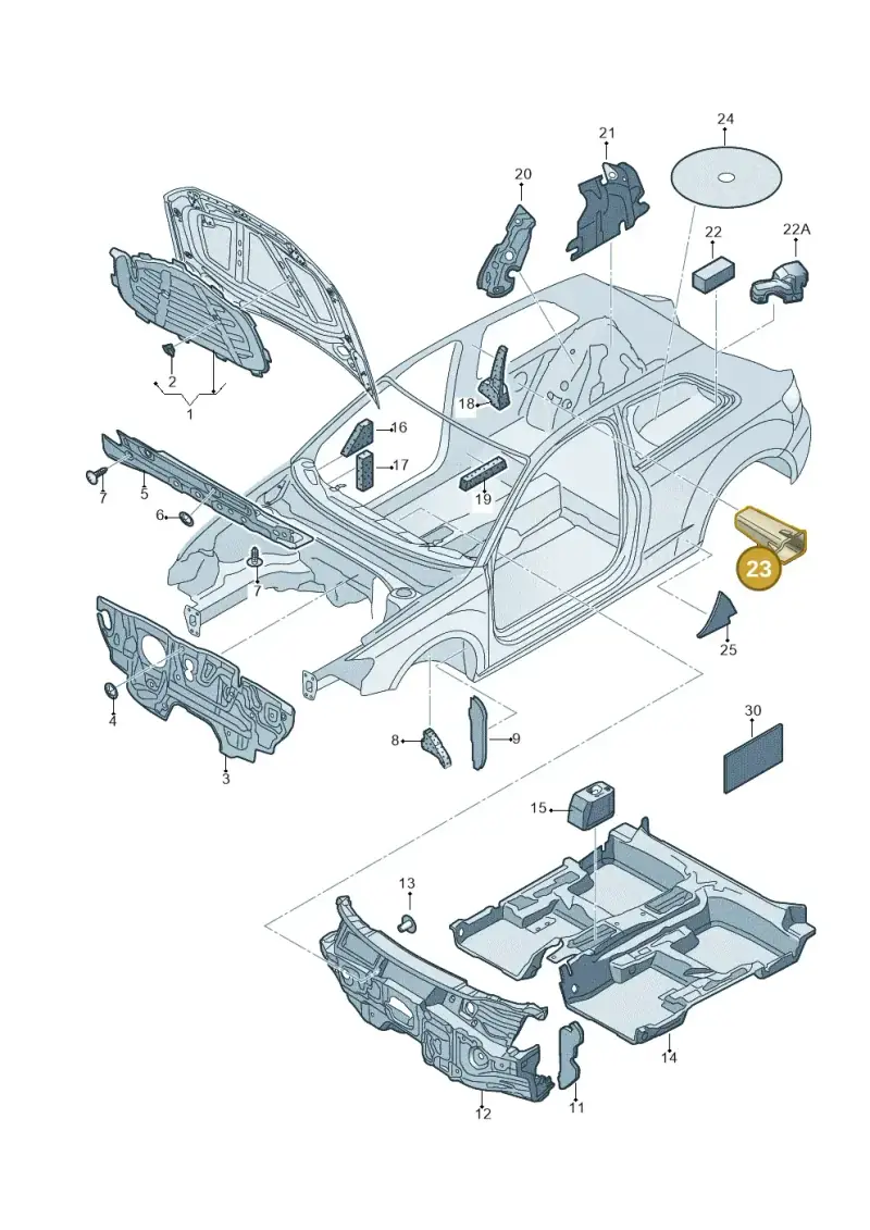 8V3860029 — Audi A3 Sportback (2012-2016) diagram 745863200, position 23