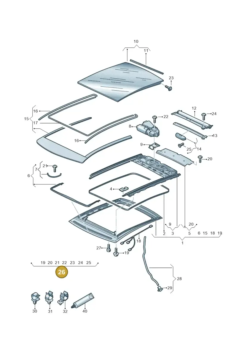8V3898803B — Audi RS3 Limousine (2017-2020) diagram 745877000, position 26