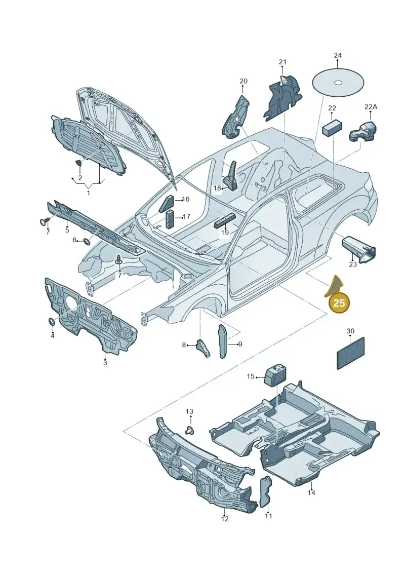 8V4810526 — Audi A3 Sportback (2012-2016) diagram 745863200, position 25