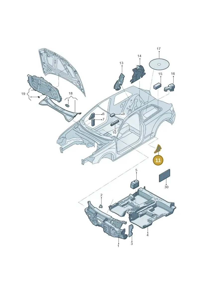 8V4810526 — Audi A3 Limousine 2.0 (2017-2021) diagram 820863020, position 11