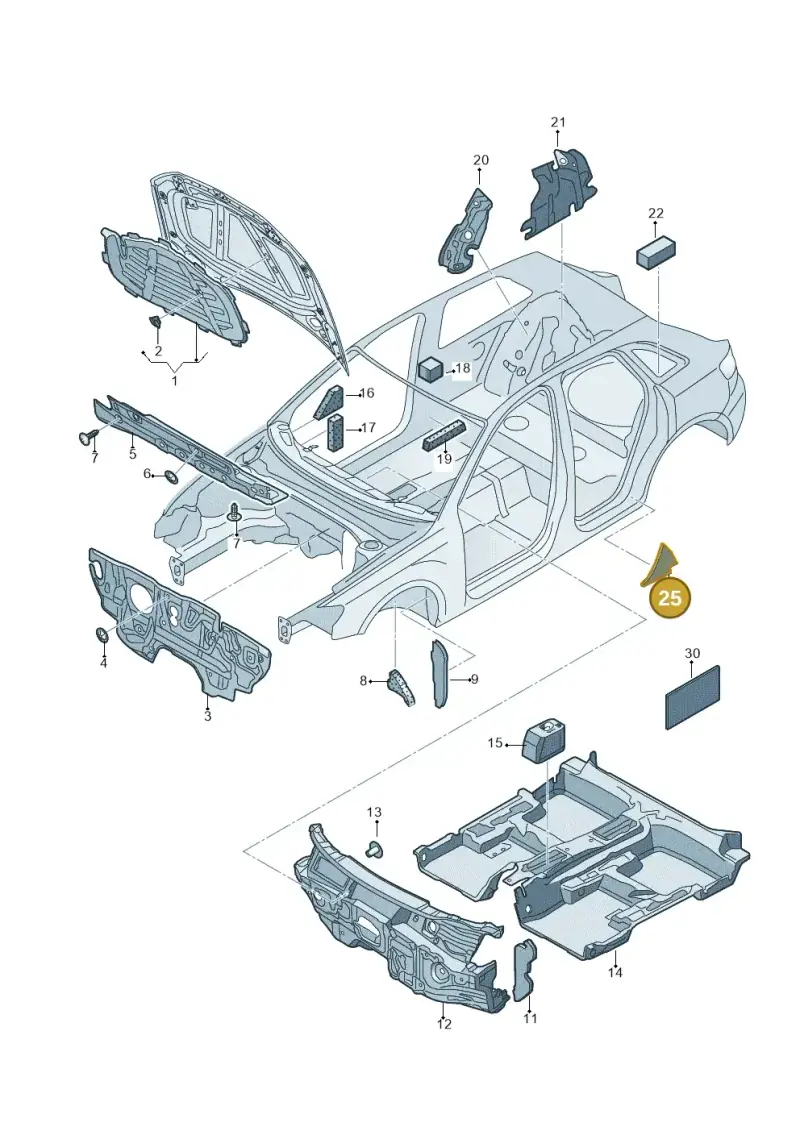 8V4810526 — Audi RS3 Sportback (2015-2016) diagram 858863200, position 25