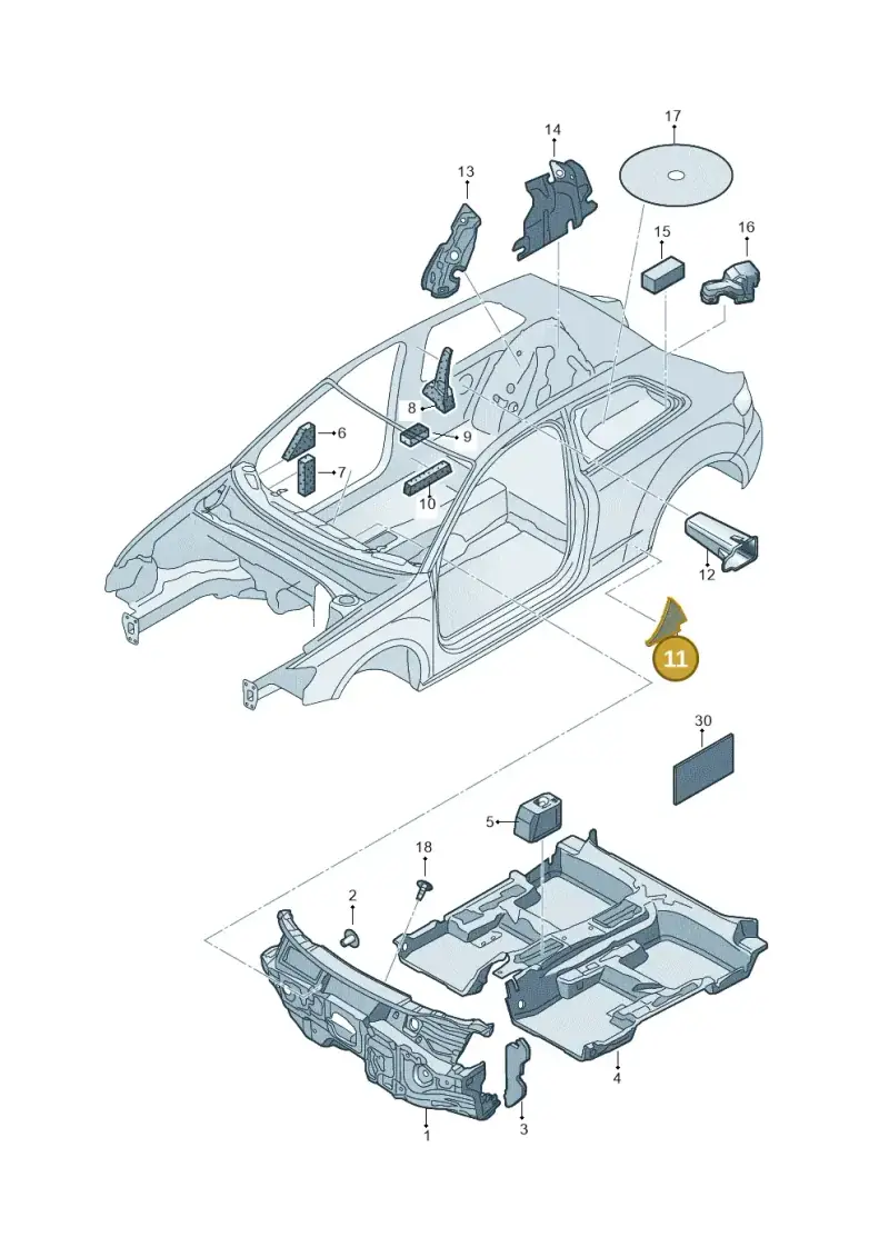 8V4810526 — Audi RS3 Limousine (2017-2020) diagram 890863200, position 11