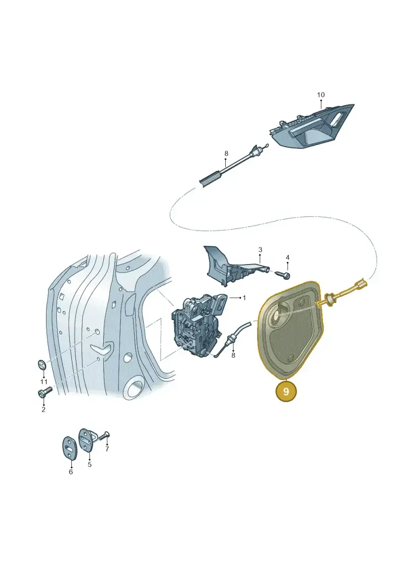 8V4837916B — Audi A3 Sportback (2019-2021) diagram 596837030, position 9